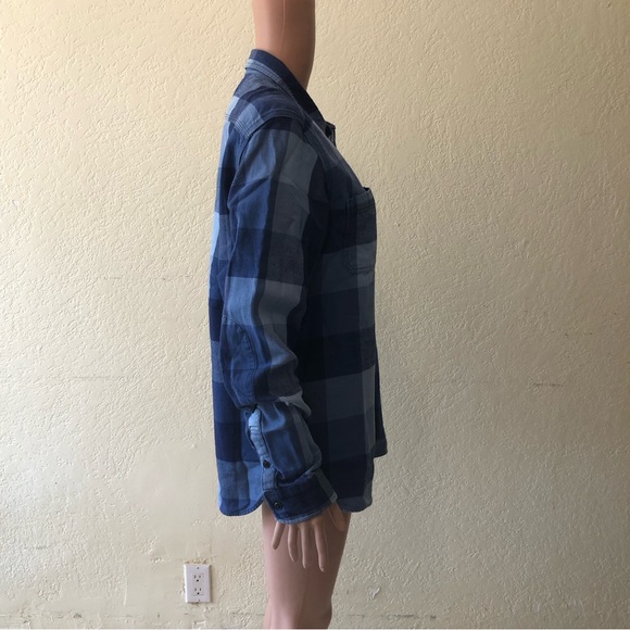 Gap Women’s Size M Blue Checkered Long Sleeves Button-Up Shirt Casual Collared - Picture 11 of 16